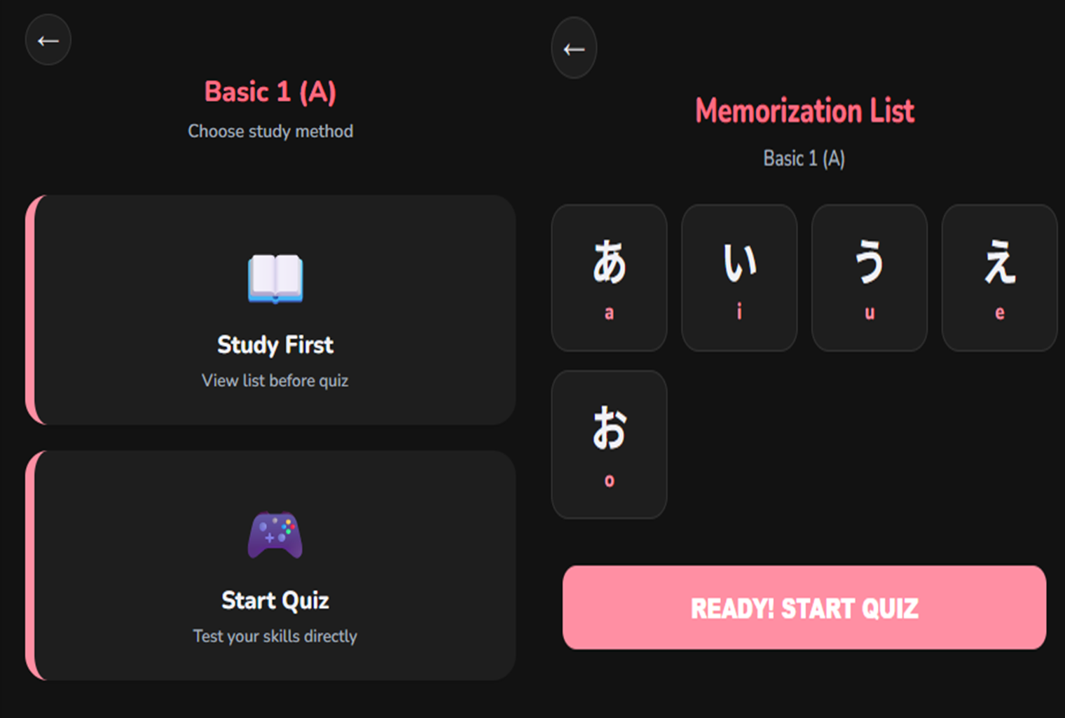 JapLearn Screen 2